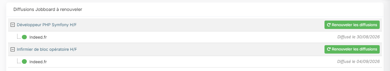 Widget Diffusions Jobboard à renouveler