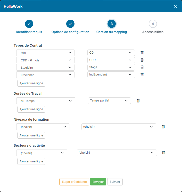 Mapping management step of the HelloWork configuration