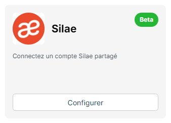 Tuile Silae de l'écran Intégrations