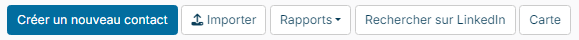 Button bar of the list of contacts with the Upload button (Importer in French)