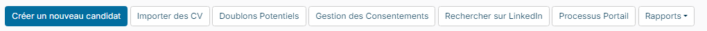 Buttons at the top of the candidate list, including Consent Management