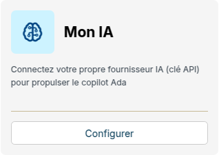 Carte Mon IA dans les Intégrations