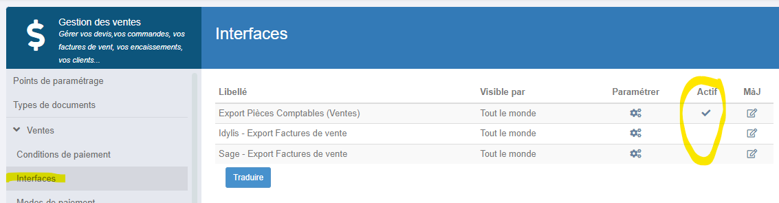 Interface Compable Sage, Idylis