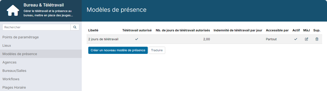 Work Location module customizing, list of attendance models