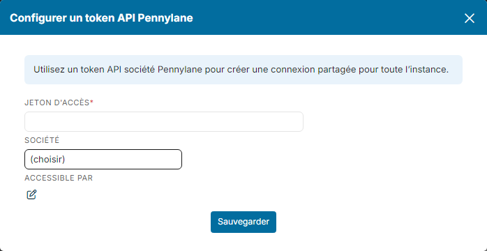 Configure a Pennylane API token window