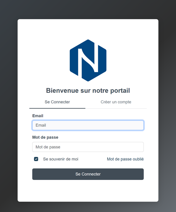 Page de connexion du portail candidat