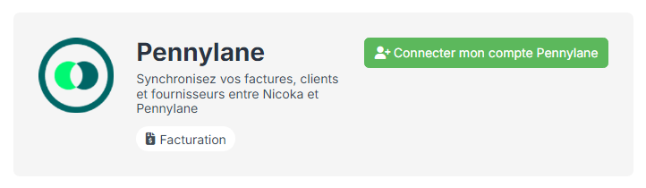 Pennylane panel with the Connect my Pennylane account button