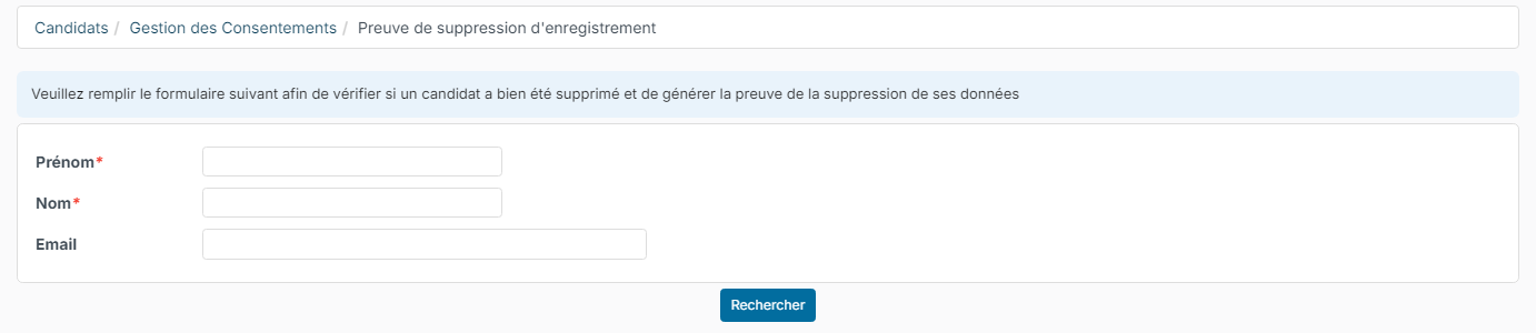 Record deletion proof form